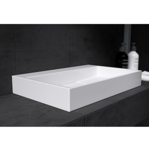 Lavoar baie alb mat fara gaura pentru lavoar Veldman Dexter White Matt 60 x 37 cm - Img 4