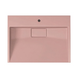 Lavoar baie roz din conglomerat cu gaura pentru baterie Veldman Dexter Pink Matt 60 x 37 cm - Img 2