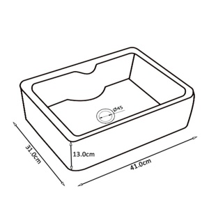 Lavoar ceramic dreptunghiular cu montaj pe blat Elise White Gloss 41 x 31 mm - Img 10