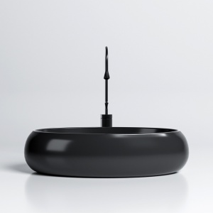 Lavoar ceramic oval cu montaj pe blat Cari Black Gloss 60 x 40 cm - Img 4