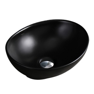 Lavoar ceramic oval cu montaj pe blat Lumo Black Matt 40 x 35 cm - Img 6