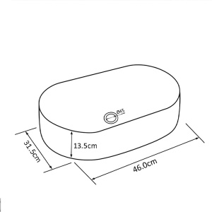 Lavoar ceramic oval din marmura bej cu montaj pe blat Navi 46 x 31 cm - Img 15