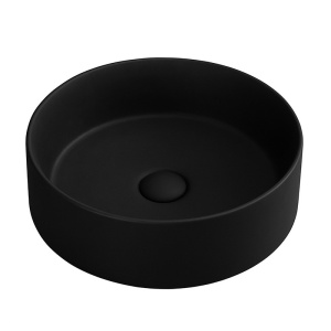 Lavoar ceramic rotund cu montaj pe blat Lava Black Matt 36 x 36 cm