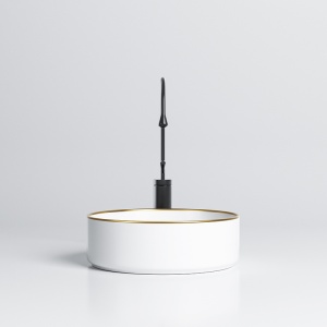 Lavoar ceramic rotund cu montaj pe blat Lava White Gloss 36 x 12 cm - Img 4