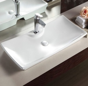Lavoar de blat PRO AMADO, Dimensiuni 80 x 39.5 x 7.5 cm, Forma Dreptunghiulara, Ceramica sanitara, cu gaura baterie, Alb - Img 2