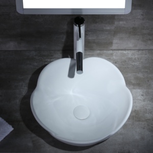 Lavoar De Blat PRO ROSE, Dimensiuni 40 x 40 x 17 cm, Forma Ovala, Ceramica Sanitara, Alb - Img 5
