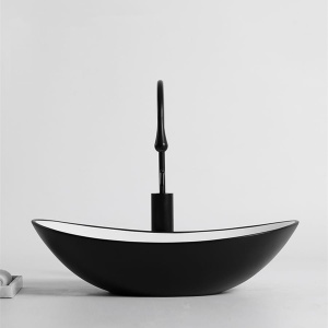 Lavoar de blat VELDMAN ZUZAN 60 cm alb negru mat - Img 2