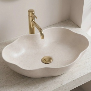 Lavoar pe blat asimetric bej Rea Pearl Warm - Img 5