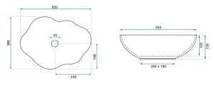 Lavoar pe blat asimetric imitatie piatra Rea Pearl Ruststone - Img 7