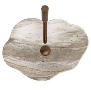 Lavoar pe blat asimetric imitatie piatra Rea Pearl Saturn - Img 6