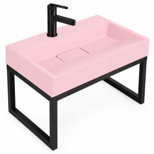 Lavoar pe blat cu cadru Goya Pink 50 cm roz pastel