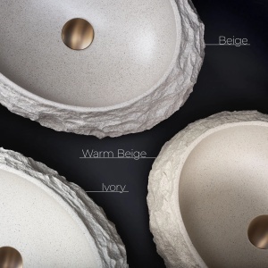 Lavoar pe blat cu finisaj imitatie piatra Mika Warm Beige - Img 9