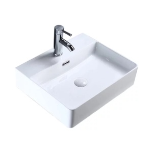Lavoar pe blat Fluminia Mercur alb 52 cm - Img 1