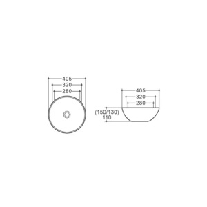 Lavoar pe blat Fluminia Round alb 33 cm - Img 3