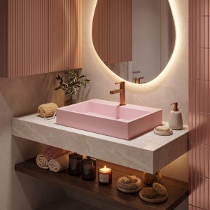 Lavoar pe blat Goya Pink roz 60 cm - Img 7