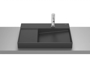 Lavoar pe blat Roca Horizon negru mat 60 x 42 cm