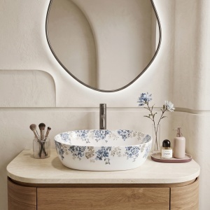 Lavoar pe blat Veronica Shiny ceramic oval multicolor - Img 6