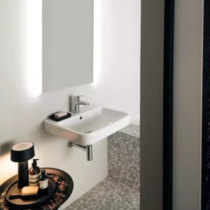 Lavoar suspendat Ideal Standard i.life B alb lucios SmartGuard 45 cm cu orificiu baterie si preaplin - Img 12