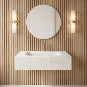 Lavoar suspendat Rea Apollo Muralto Roma 80 conglomerat cuart mat 80 cm - Img 2