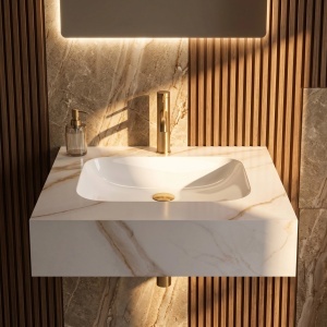 Lavoar suspendat REA Aresa Grey Gold 60 - Img 4