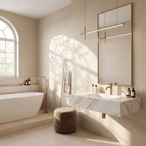Lavoar suspendat REA Aresa Grey Gold 80 - Img 4