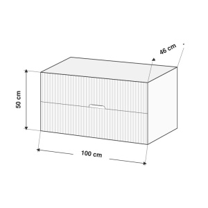 Mobilier pentru lavoar pe blat Fluminia Malta riflat salvia 100 cm - Img 3