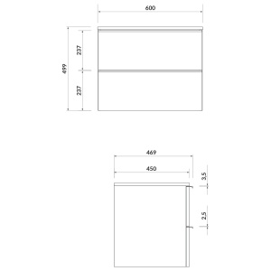Mobilier suspendat pentru lavoar Cersanit Virgo alb lucios 60 cm cu manere cromate - Img 2