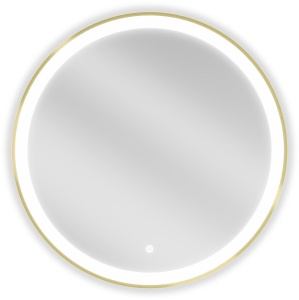 Oglinda de baie iluminata LED 6000K, rama aurie, 80cm
