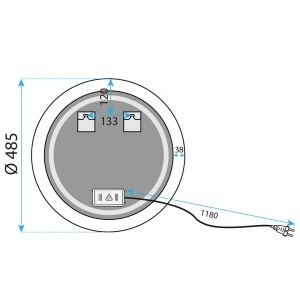 Oglinda de perete cu iluminare LED YH-BL-1 rotunda 50 cm - Img 8