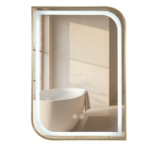 Oglindă LED 70 X 50 cm Zone Gold Brush