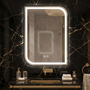 Oglindă LED 80 x 60 cm Zone Black - Img 3