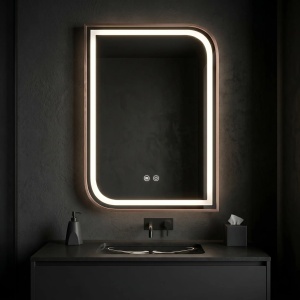 Oglindă LED 80x60 cm Zone Brush Rose Gold - Img 5
