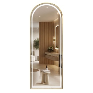Oglindă LED cu rama auriu Orbit Brush Gold, 50x160cm, 3 moduri iluminare - Img 11