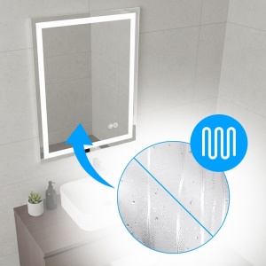 Oglinda LED dreptunghiulara cu 3 tipuri de lumina si dezaburire Bella 60 x 80 - Img 17