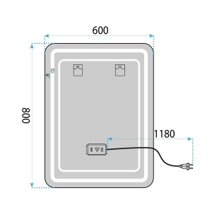 Oglindă LED Rea SAB-3436, dimensiuni 60x80cm - Img 6