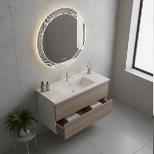 Oglinda LED rotunda cu 3 tipuri de lumina si dezaburire Aurora 60 cm - Img 11