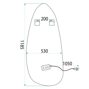 Oglinda living sau dormitor asimetrica cu LED 120x55cm YH-3359 - Img 5