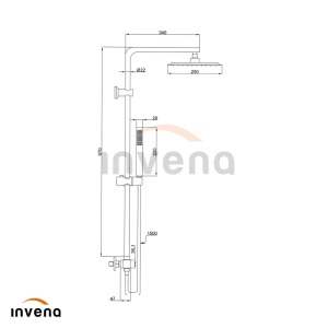 Pachet cabina de dus Mediterraneo Hector, Negru 90x90 cm si coloana de dus Invena Svart Negru - Img 3