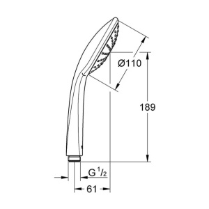 Para de dus Grohe Euphoria 110 Mono crom cu 1 functie - Img 6