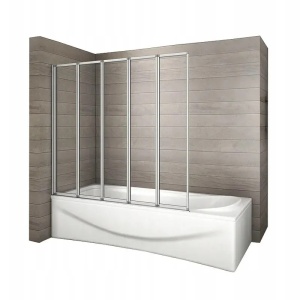Paravan Cada REA IDEA 120, 140 Inaltime, 120 Cm Latime, Pliabil 5 Elemente, Grosime Sticla 4mm - Img 1