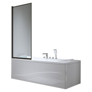 Paravan de cada PR03, Dimensiune 80x140cm, Sticla securizata 6 mm, Culoare Negru - Img 1