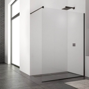 Paravan de dus din sticla securizata si profil negru mat SanSwiss 140 x 200 cm - Img 7