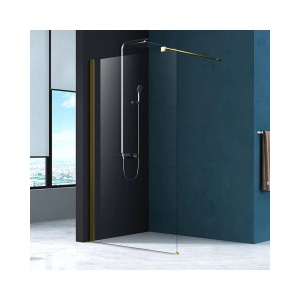 Paravan de dus tip Walk-in Mediterraneo Foxy Auriu periat 80x200 cm