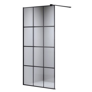 Perete de dus Walk-In SH04B, Dimensiune 80cm, Sticla securizata 8mm, Culoare Negru - Img 1
