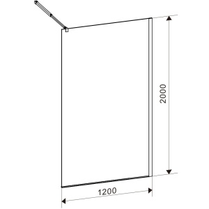 Perete de dus Walk-in SH07F, Dimensiune 120cm, Sticla securizata 8mm, Culoare Auriu - Img 2