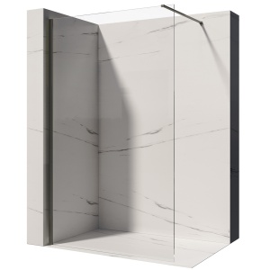 Perete de dus walk-in Veldman Lugo, profil periat titan 8 mm, 80 cm