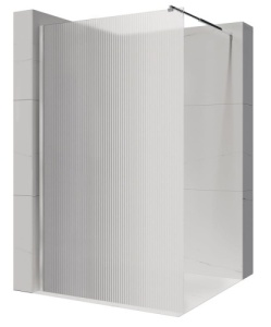 Perete de dus walk in Veldman Malta crom 120 x 195 cm sticla striata 8 mm