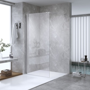 Perete de dus Walk-In WIF , Dimensiune 150cm, Sticla securizata 8mm, Culoare Crom - Img 15