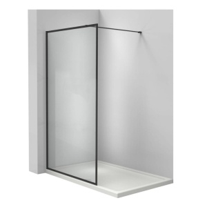Perete dus Walk-In, PRO MADERA, Sticla securizata 8 mm, Dimensiuni la alegere, Black - Img 1