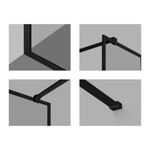 Perete dus Walk-In, PRO MONTREAL, Sticla securizata 8 mm, Dimensiuni la alegere, Black - Img 7